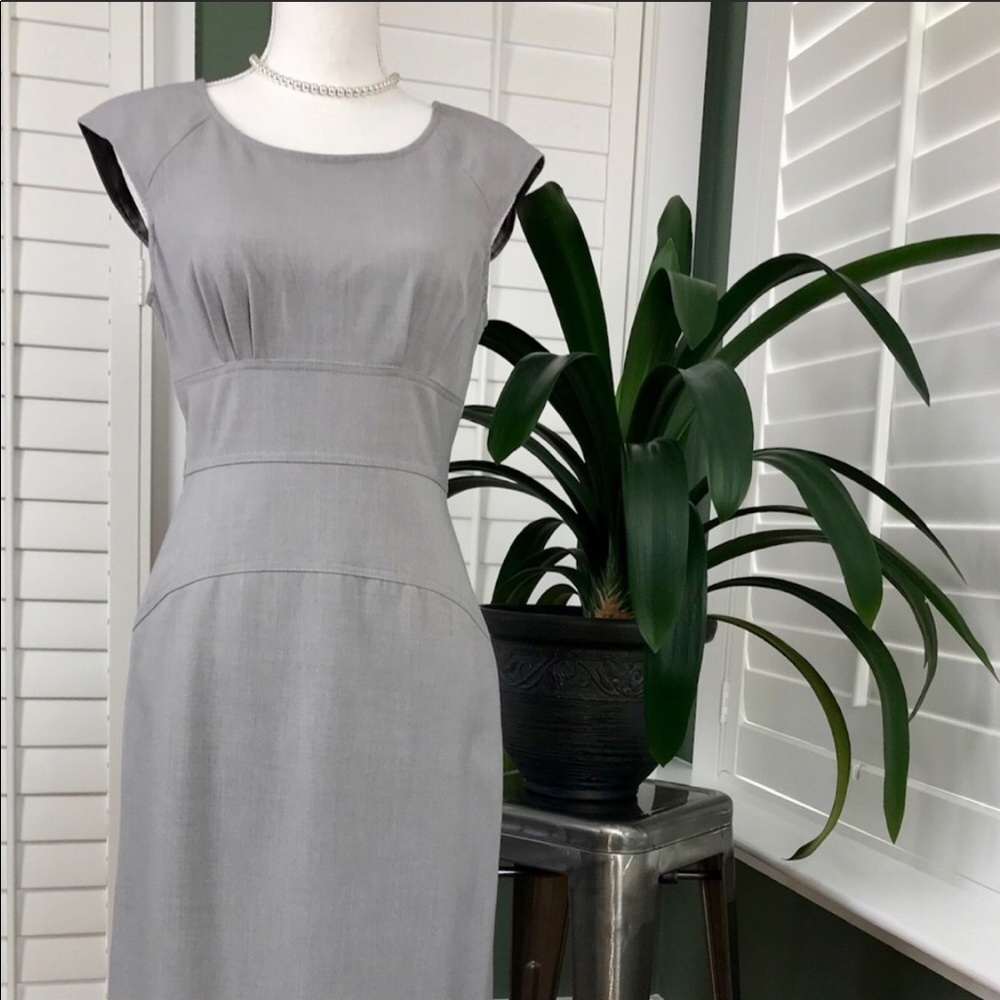 Sandra Darren Gray Sheath Dress